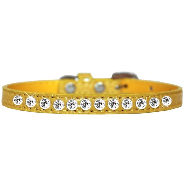 Mirage Pet Products One Row Clear Jewel Croc Dog CollarYellow Size 14 720-05 YWC14